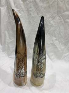 Natural <b>Viking</b> Drinking <b>Horn</b> with <b>Horn</b> Stand Rough Eco-Friendly Handmade Modern by CRAFTS GALORE India - Product Image 3