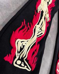 Rafel Mart Industries ชุดวิ่งแนวสตรีทแวร์ของผู้ชายโลโก้กำหนดเอง3D สำหรับพิมพ์พัฟขนแกะกางเกงบาน - Product Image 2