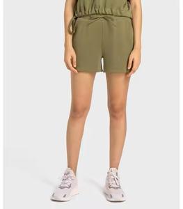 2025 Women's Classic Mini High Waist Fleece <b>Shorts</b> with Pockets New Fashion Solid <b>Pattern</b> Unisex Wholesale From Factory - Product Image 4