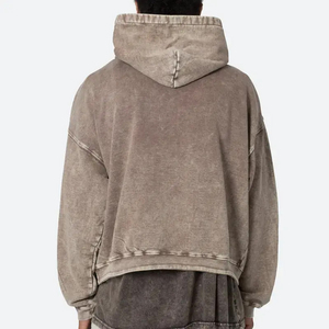 Sudaderas con capucha con serigrafía lavada con ácido de algodón de talla grande 100% | Sudaderas con capucha térmicas de gran tamaño para hombre más vendidas - Product Image 5