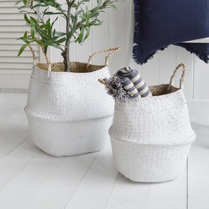 Accessoire de chambre à coucher organisateur de stockage en fibre d'herbe de mer naturelle panier de ventre en jonc de mer pliable en gros - Product Image 6