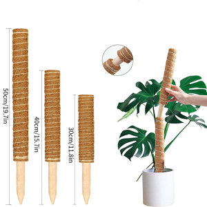 <b>Cover</b> Shipping Fee US Stock 4pcs <b>Plastic</b> Coated Moss Pole Kit Garden Ties Labels Coir Totem Pole Monstera Indoor Plants Support - Product Image 2