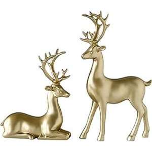 Modelos de renos de lujo, figuras de animales decorativas de mesa, artículos de renos de Navidad de aluminio sólido chapado en oro de TCD - Product Image 3