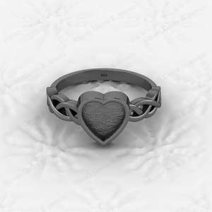 Venta de Navidad Plata de Ley 925 auténtica 8mm en forma de corazón Semi montaje en blanco bisel ajuste anillo de moda buena joyería de recuerdo - Product Image 5