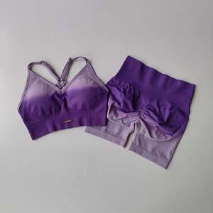 Conjunto de ejercicio de espalda para mujer, sujetadores deportivos para correr, mallas, 2 uds., traje, pantalón, contraste, Yoga, Fitness, camiseta sin mangas, ropa - Product Image 5