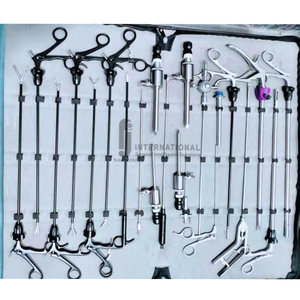 Vente chaude : Ensemble de chirurgie laparoscopique manuelle de qualité supérieure, 28 pièces, pinces à griffes en acier, instruments chirurgicaux, certifié CE, classe I, 1 an - Product Image 1