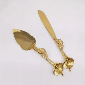 Exclusive Metal Cake Server Set With Decorative Handle Wedding Dessert <b>Pie</b> Knife Shovel Tableware For Special Moments - Product Image 4