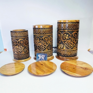 โกศไม้ทรงกลมรักษ์โลกสำหรับสัตว์เลี้ยง  งานฝีมือแกะสลักลายดอกไม้  ปรับแต่งได้  สำหรับใช้ในบ้าน  ทุกชนิดของสัตว์เลี้ยง - Product Image 5