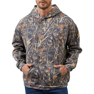 Sweat à capuche unisexe en coton et polyester imprimé jungle camouflage, streetwear d'hiver, style décontracté hip-hop, sweat à capuche pour homme pour adulte - Product Image 1