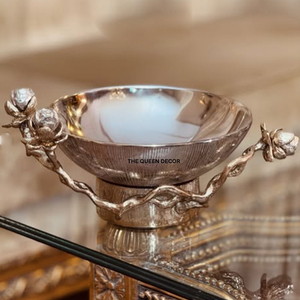 Tazón Decorativo de Diseño Moderno con Base de Madera y Parte Superior de Aluminio Pulido, Escultura Humana, Ollas Modernas de Madera - Product Image 4