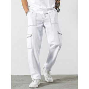 Nouveautés Jeans en Denim Extensible Simple et Confortable de Haute Qualité, Jambe Droite Ample, Entretien Facile, Pantalon en Denim pour Hommes, Printemps Automne - Product Image 1