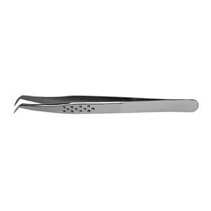 Ensemble de pinces à cils de volume russe de qualité supérieure en acier inoxydable argenté avec poignée pointillée conçue pour l'extension des cils - Product Image 2