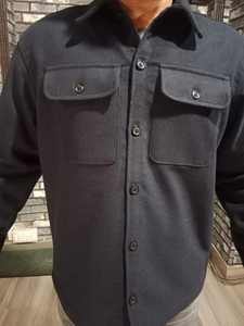 OEM personalizado al por mayor de talla grande de alta calidad de invierno cálido de manga larga de los hombres 100% camisa de lana con bolsillos-MUESTRA GRATIS - Product Image 3