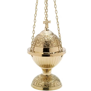 Newest Arrival Religious Bakhoor <b>Incense</b> Burner Fancy Design Best Quality Metal Gold Color Hanging <b>Incense</b> <b>Holder</b> - Product Image 1