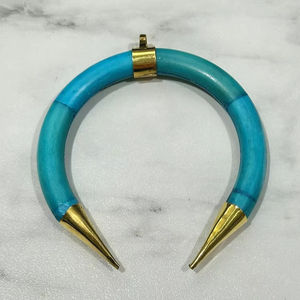 High Quality Buffalo Horn Pendent With Brass Hand Work From India Buffalo Horn <b>Jewelry</b> Christmas Gift - Product Image 1