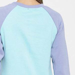 2026 venta al por mayor mujeres bordado Color bloque cuello redondo sudadera poliéster/algodón invierno gran tamaño bloque Panel - Product Image 6