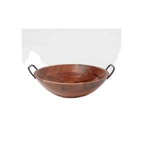 Cuenco de madera de mango hecho a mano personalizado decorativo con mango negro de Metal decoración del hogar mesa de comedor - Product Image 1