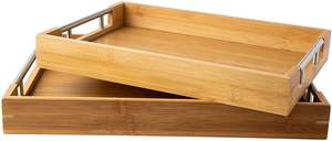 ไม้บนโต๊ะอาหารโรงแรมร้านอาหารถาดตกแต่งถาดวอลนัทไม้จริงให้บริการถาด - Product Image 3