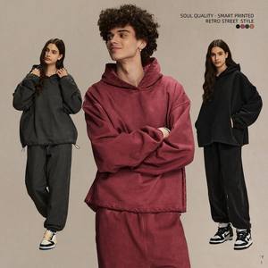 Sudadera básica de marca de moda de estilo americano de alta calidad 2025 con algodón GSM personalizado mezclado con teñido sucio y diseño de colores mezclados - Product Image 5