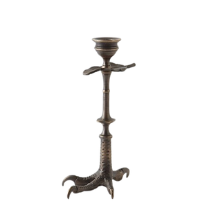 Bougeoir à pied d'oiseau antique en aluminium fait à la main décoration de la maison en métal pour le Festival de Noël en Inde - Product Image 1