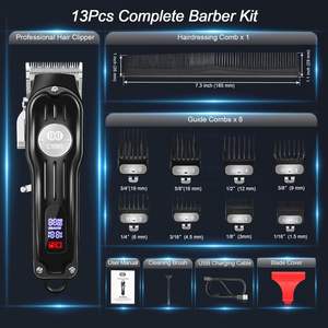 Cortapelos Profesional Inalámbrico para el Hogar y Salón, Kit de Aseo DIY con Protectores Metálicos, Cortapelos y Recortadora de Barba a Batería - Product Image 1