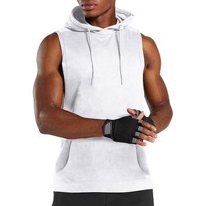 Débardeur de tennis de haute qualité personnalisé pour hommes vente en gros de capuche de style uni de couleur unie haute coton course à pied entraînement musculaire de gymnastique - Product Image 1