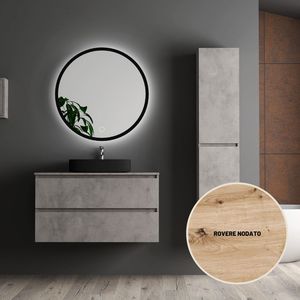 Vanità bagno londra Nordikflat color rovere con Base lavabo 61 x46xh55.5 cm e due cassetti a chiusura morbida - Product Image 4