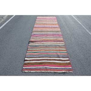 Tapis Ethnique Vintage Turc 3.6X11.5 ft Beige Laine Patchwork Motif Latex Support pour Salon Décor Voiture Utilisation 4m Largeur - Product Image 1