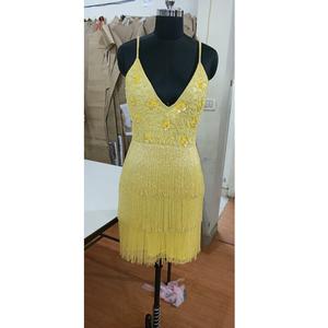 Robe perlée de luxe d'approvisionnement direct d'usine pour les événements formels avec des perles étincelantes appliquées à la main disponibles au prix d'usine - Product Image 3