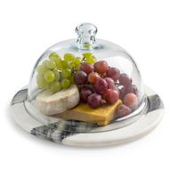 Dôme en verre élégant avec base en marbre massif Parfait pour les desserts modernes servant de la vaisselle de restaurant et la présentation des aliments