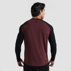 Men's Grey Season Tee with Maroon-Black Pattern Comfortable <b>Undershirt</b> - Product Image 2