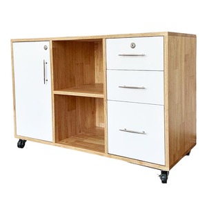 TCN68025 Minimalist Natural Wood Mobile Filing <b>Cabinet</b> Movable for Office Home Office or Workshop <b>Storage</b> - Product Image 1