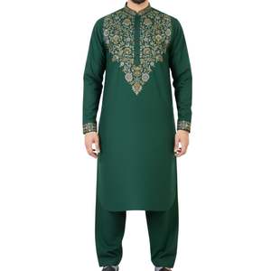 Premium <b>Black</b> Gold Embroidered Men Afghani <b>Dress</b> Traditional Perahan Tunban Islamic Men Clothing Pashtun Cultural Suit - Product Image 4