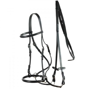 Horze Bitless Brida de cuero genuino de alta calidad Brida de caballo de cuero genuino Brida de caballo de cuero real de alta calidad - Product Image 1
