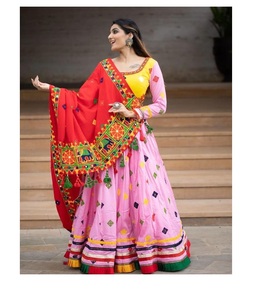 Export Quality Heavy Designer Festive Wear Cotton <b>White</b> Color Real Digital Work Lehenga Choli with Low Rate India - Product Image 1