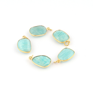 Conector de bisel de amazonita natural, conector colgante de fianza única, colgante de dijes diy para fabricación de joyas - Product Image 4