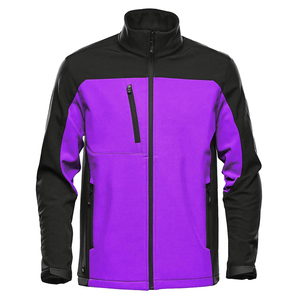 Vestes softshell coupe-vent à capuche pour hommes, tendance, couleur unie, coupe ajustée, motifs imprimés sur écran - Haute rue - Product Image 5