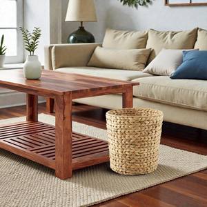 Cesto de Basura Redondo de Jacinto de Agua Tejido a Mano Elegante ISLA, Cesto de Mimbre Natural para Dormitorio, Sala de Estar, Hotel y Oficina, Suministro al por Mayor - Product Image 2