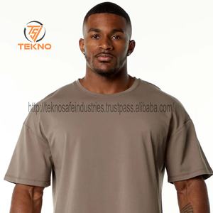 Camiseta de gran tamaño 100% algodón para hombre, logotipo personalizado de alta calidad, estampado de longitud larga, logotipo personalizado, ropa de calle de moda - Product Image 4