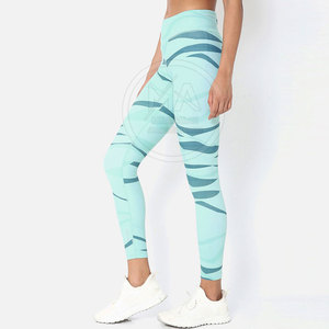 Leggings couleur unie taille moyenne pour femmes impression par sublimation vente directe en usine pantalon de yoga respirant à séchage rapide pour la gym - Product Image 2