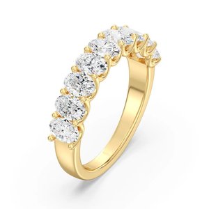 Anillo de Boda de Media Eternidad con Corte Ovalado y Borde Festoneado - Product Image 2