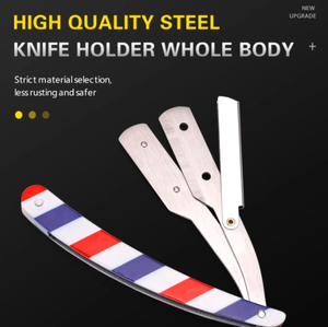 Accessoires de salon de coiffure rasage barbe rasoir de sécurité lames remplaçables couteau de rasoir pliant coupe-barbe rasoir pour hommes BY ANAAIF - Product Image 2