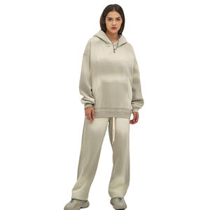 Prix d'usine direct femmes décontracté hiver mode lavage à l'acide respirant imprimé survêtement haut tendance solide motif en détresse - Product Image 1