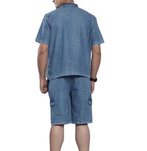 ชุดเซ็ตเสื้อยืดและกางเกงขาสั้นสไตล์สตรีทแวร์ลำลอง ยีนส์ฟอกสี แต่งลายปัก พร้อมปักโลโก้ตามสั่ง แฟชั่นใหม่ สำหรับผู้ชาย - Product Image 2