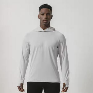 เสื้อฮู้ดกีฬาของผู้ชาย, เสื้อฮู้ดทรงหลวมรูนิ้วโป้งสำหรับวิ่งออกกำลังกายฝึกซ้อมเสื้อฮู้ดแห้งเร็วสำหรับผู้ชาย - Product Image 3
