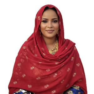 Nouvel arrivage : châle en mousseline de polyester pour femmes musulmanes, foulard en mousseline 100 % polyester, châle en mousseline brodé floral, hijab en mousseline - Product Image 1