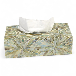 Caja de Pañuelos de Nácar al por Mayor, Soporte Decorativo con Incrustaciones de Concha Hecho a Mano - Product Image 3