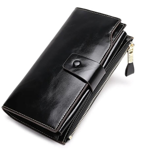 PromotionWholesale Genuine Pebble Leather Women's Zipper Clutch Wallet Long Ladies Purse Bags Zippered Wristlet Wallet - Product Image 4