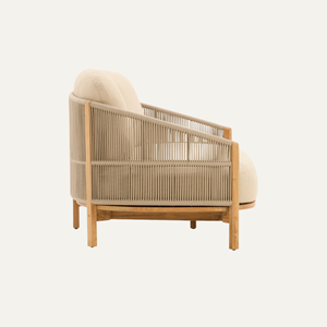 Ensemble de canapés d'extérieur minimaliste en teck et rotin PE, coussins en mousse haute densité à séchage rapide pour hôtels, villas, appartements, parcs - Product Image 2