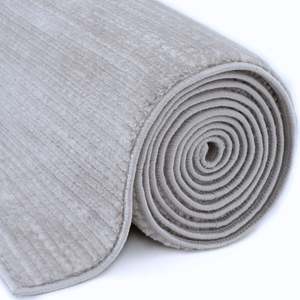 Netline Home Carmel <b>Grey</b>-Cream Striped Handmade Cotton <b>Rug</b> <b>Large</b> Plush Rectangle for Bedroom and Hallway - Product Image 5